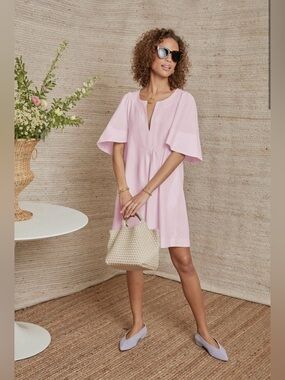 Pomander Place Pale Lavender Pleated Neckline Blouse